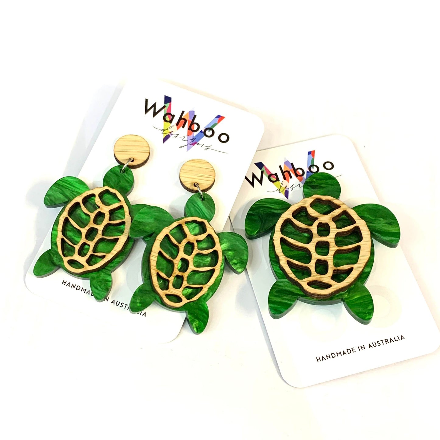 WAHBOO- Turtle Stud Dangle Earrings