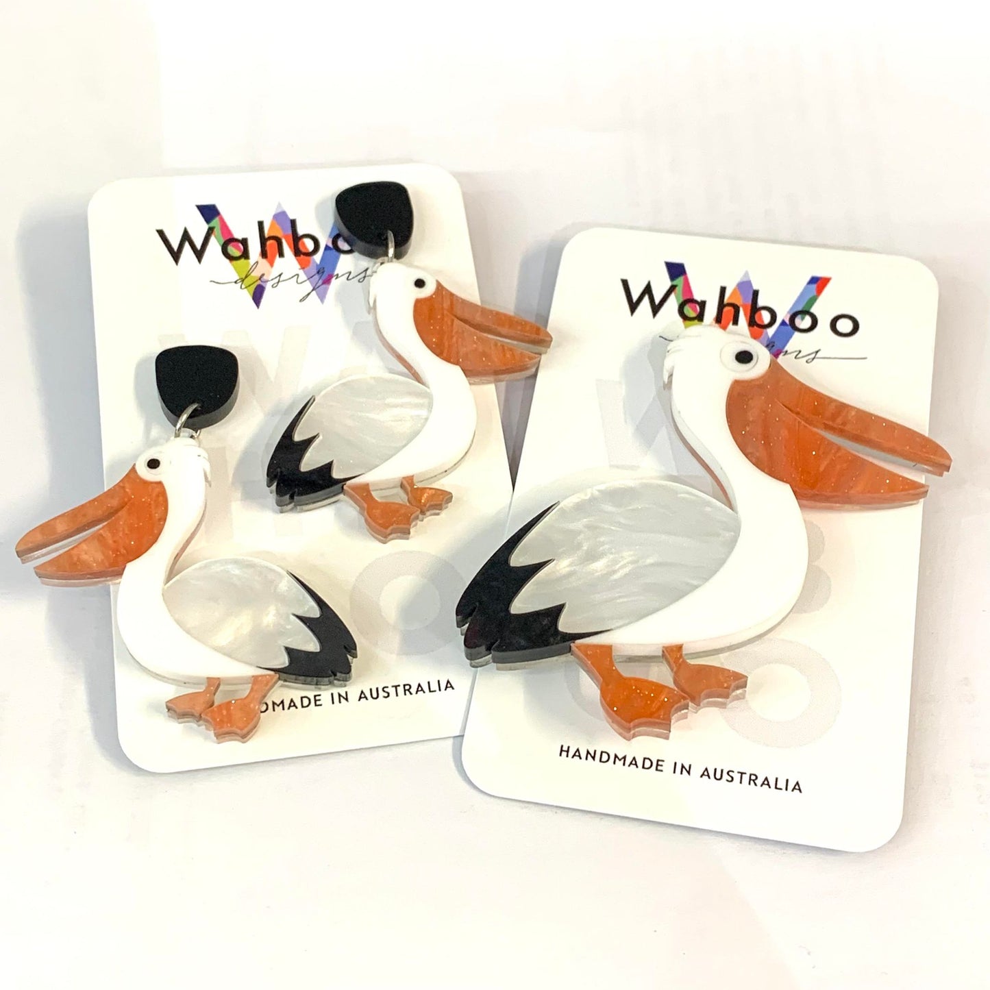 WAHBOO- Pelican Stud Dangle Earrings