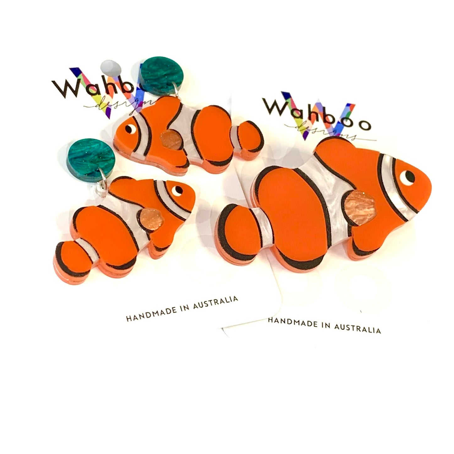 WAHBOO- Clown Fish Stud Dangle Earrings