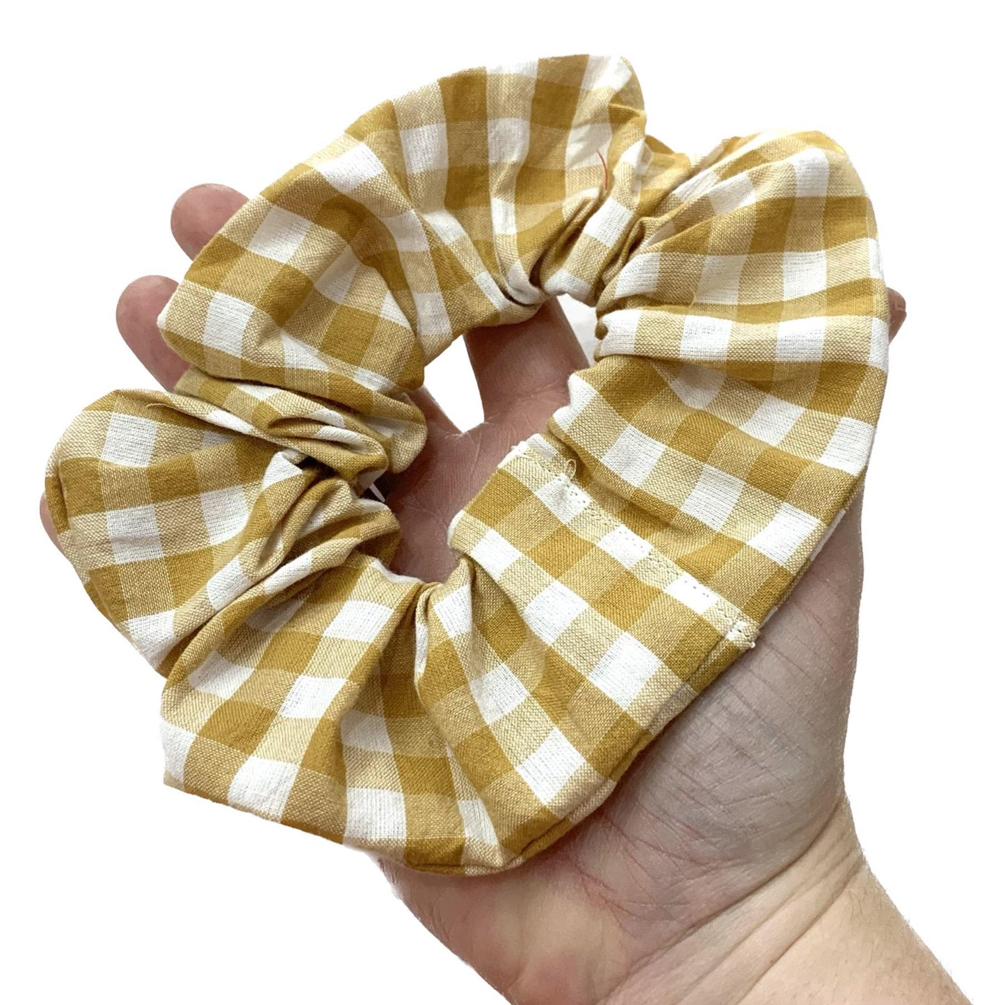 MAKIN' WHOOPEE - JUMBO "Mustard Gingham" SCRUNCHIES