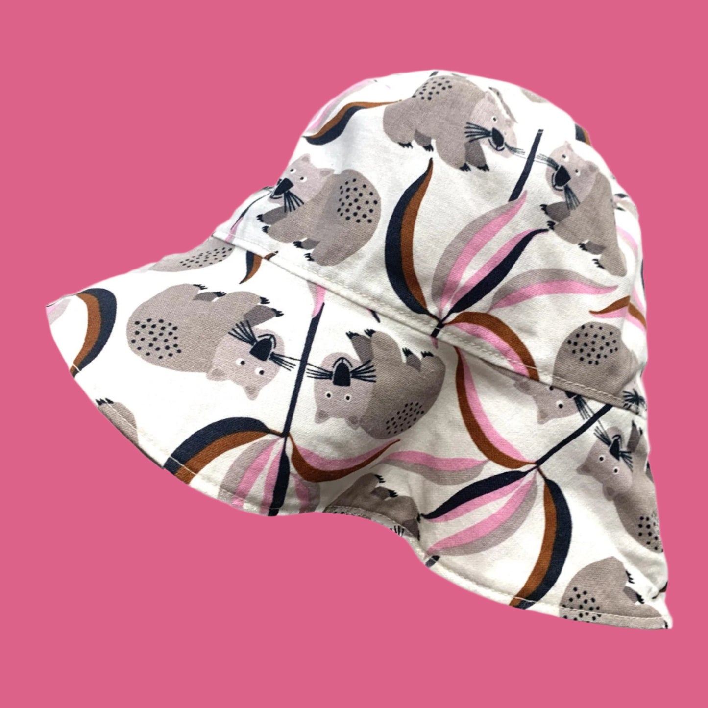 Teacups n Quilts- Wombats Fabric Hat- Kids Size Small
