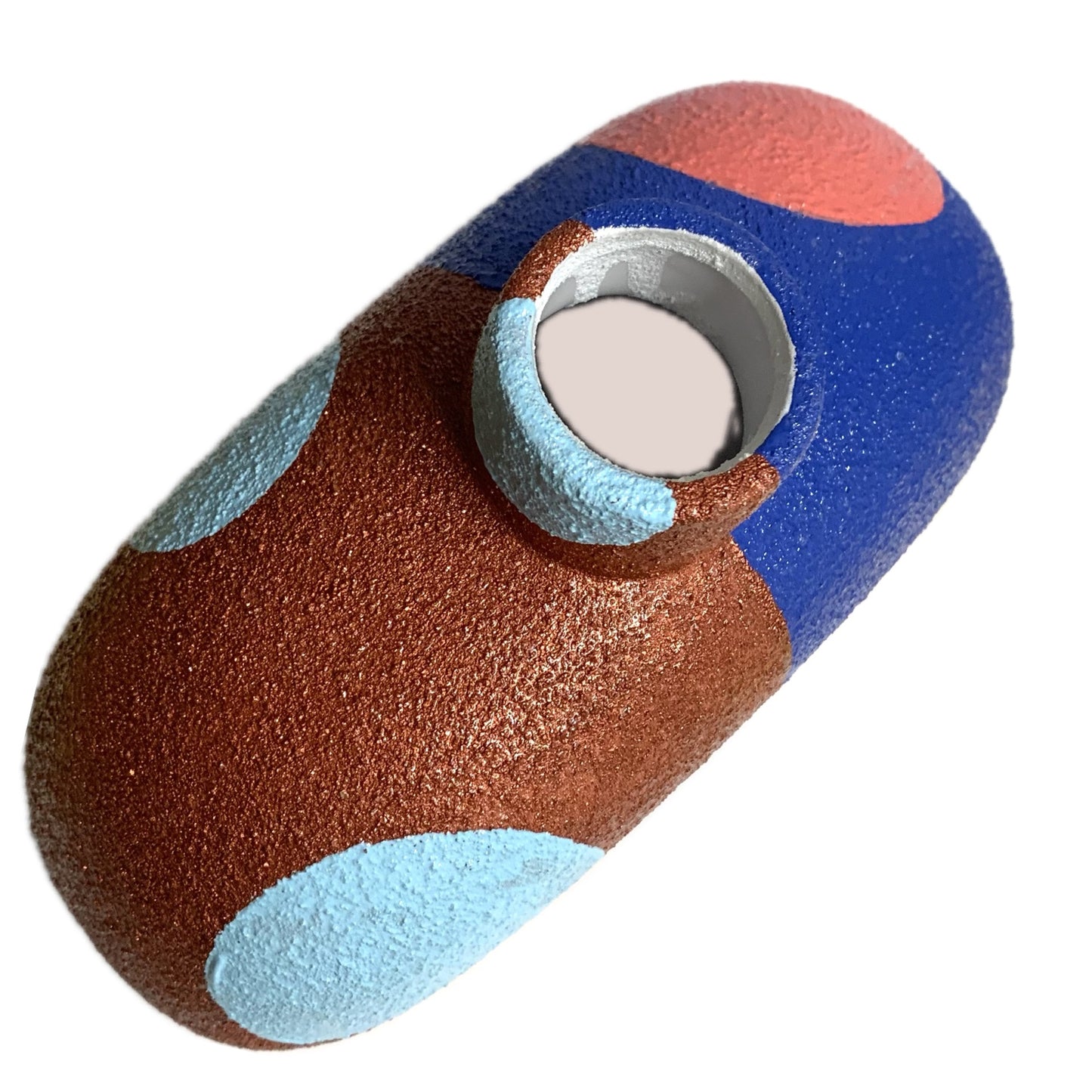 MAKIN' WHOOPEE - Arched Halfer Vase- Peach & Blue