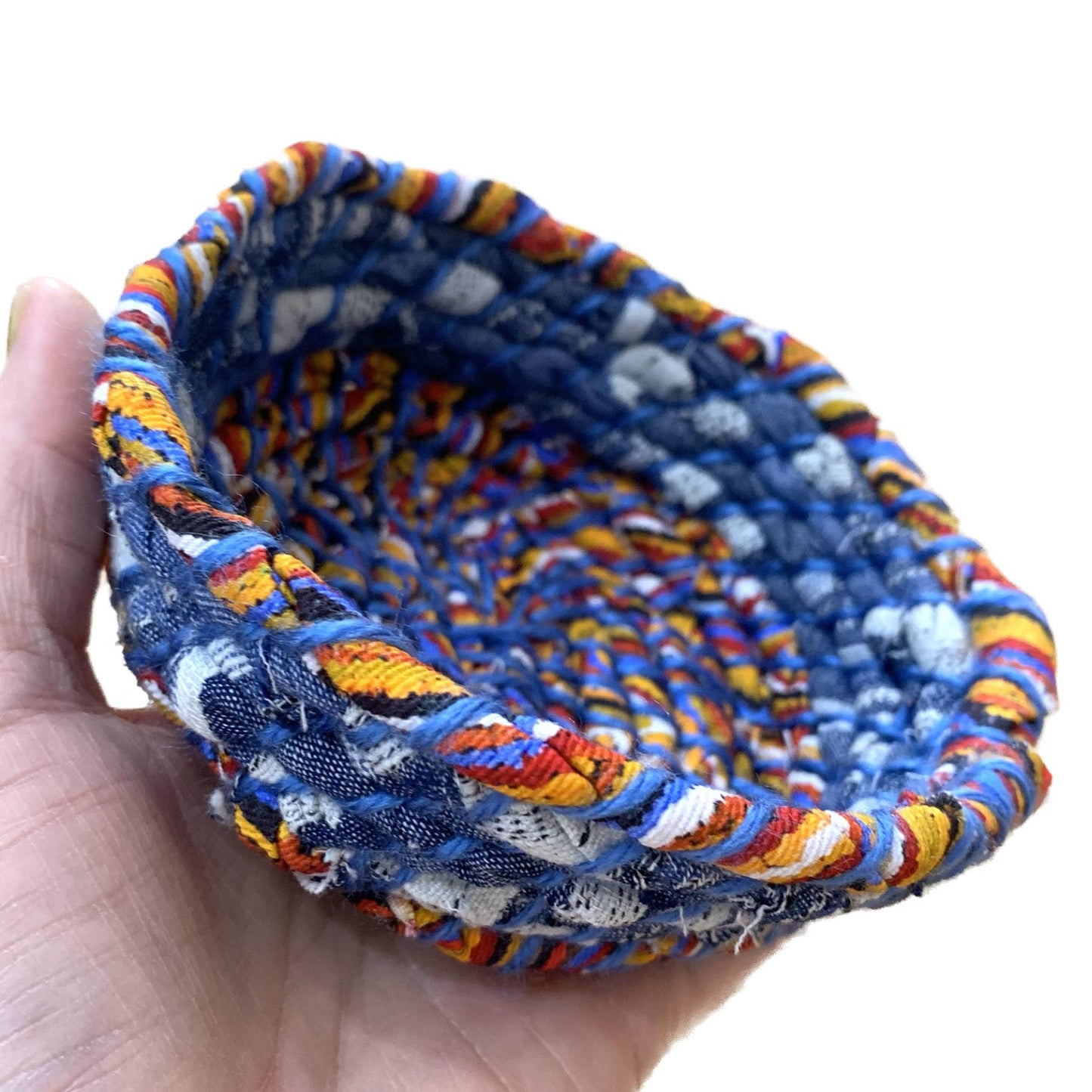 SCRAPPY BOWLS- RECYCLED FABRIC BOWLS- PRIMARY/SHIBORI