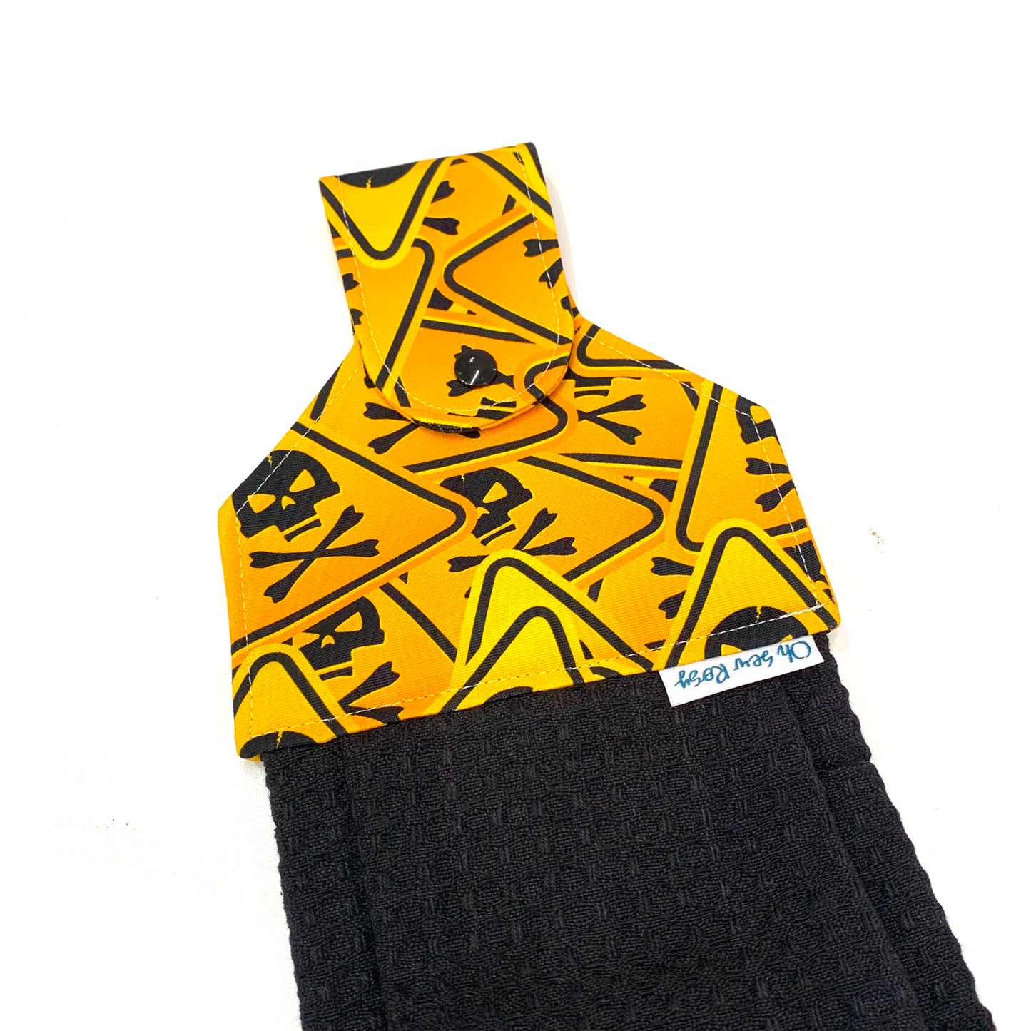 OH SEW ROSY: Hanging Towels- Hazardous Kitchen Black