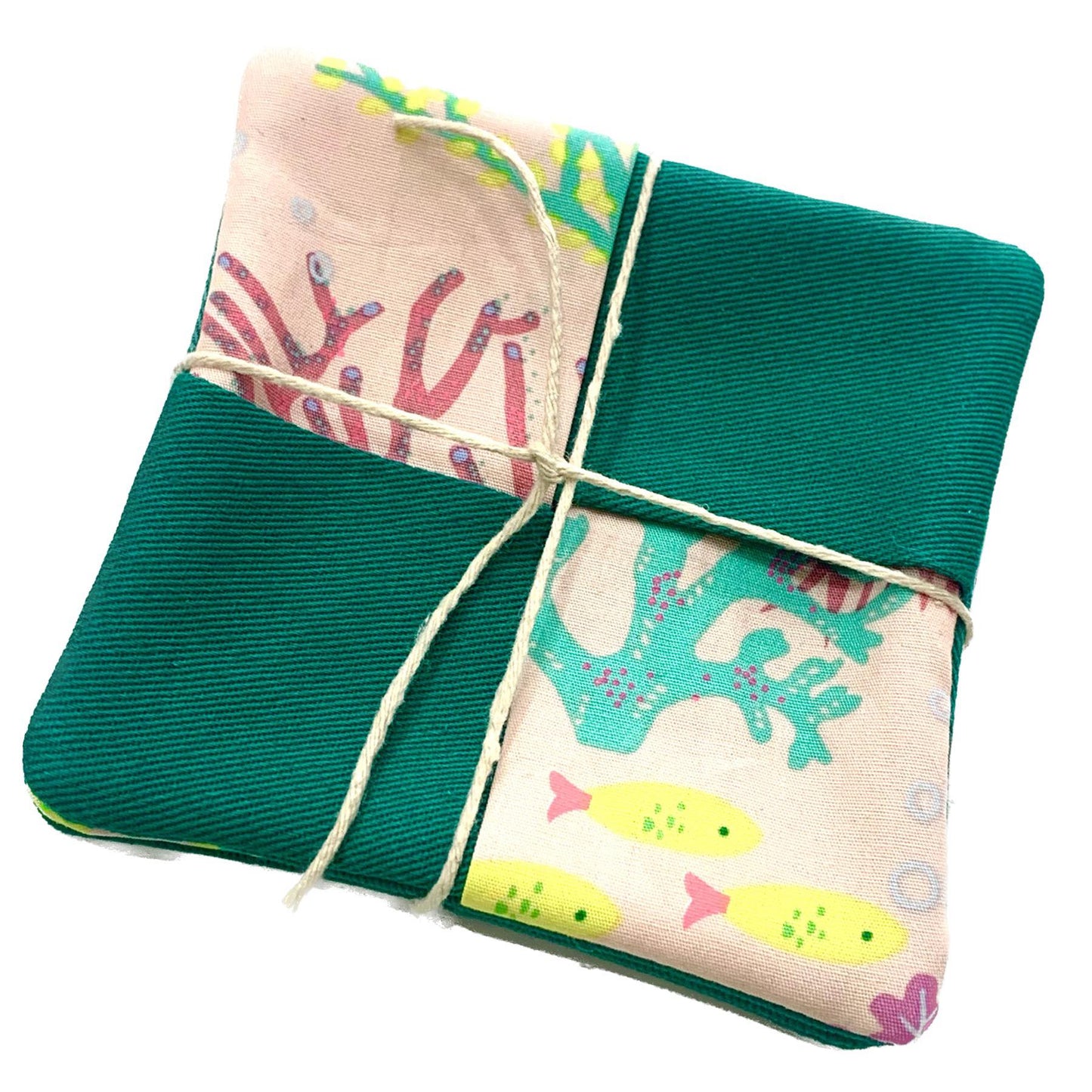 MAKIN' WHOOPEE- 2 PACK WINE GLASS COASTERS- Under the Sea & Green