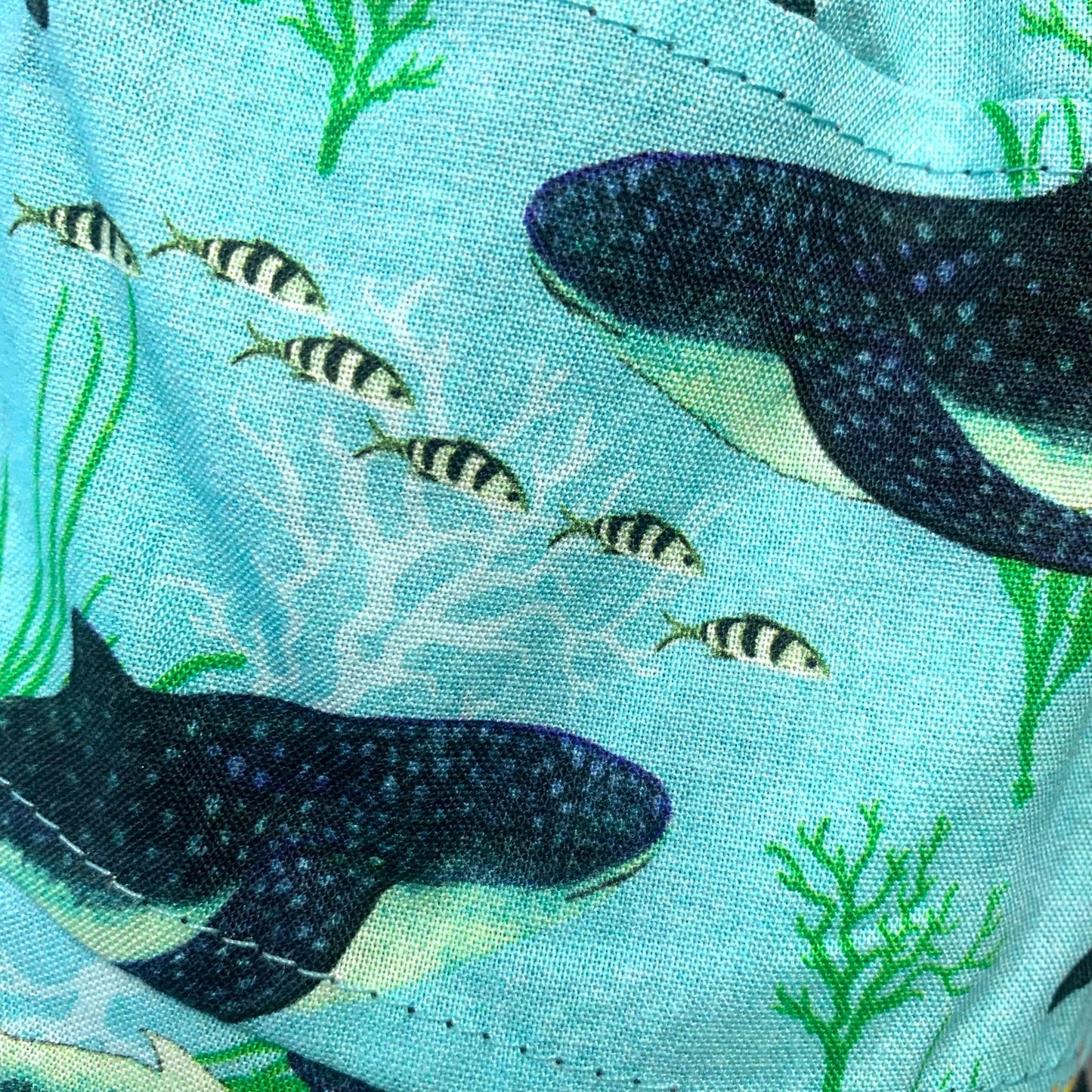 Teacups n Quilts- Whale Sharks Fabric Hat - Kids Size Large