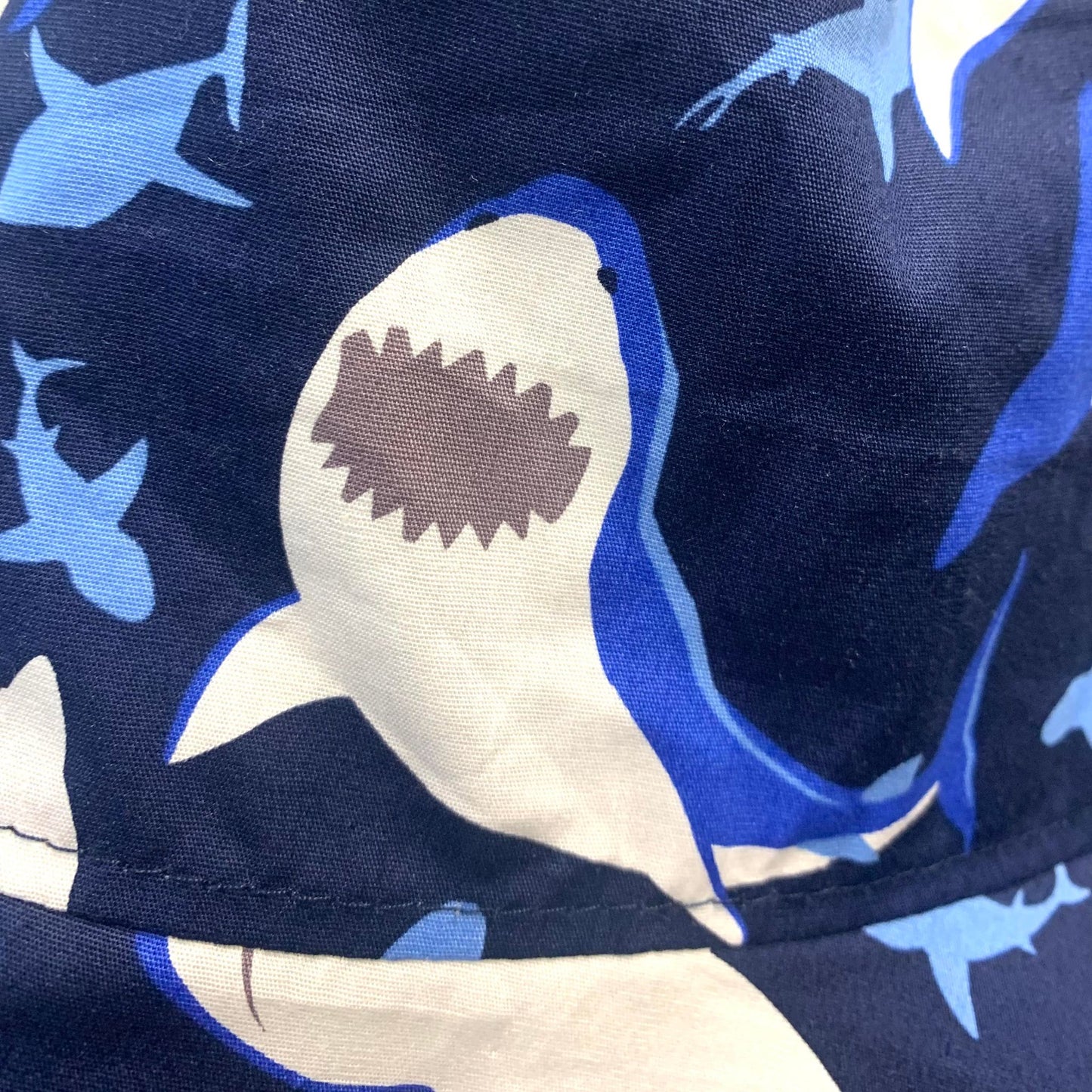 Teacups n Quilts- "Sharks" Fabric Hat- Adult Size