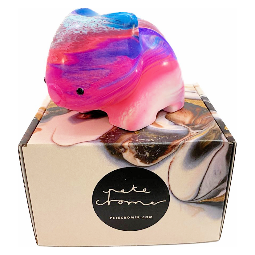 PETE CROMER - RESIN WOMBAT #1 - Neon Pink, Purple & Blue Tones