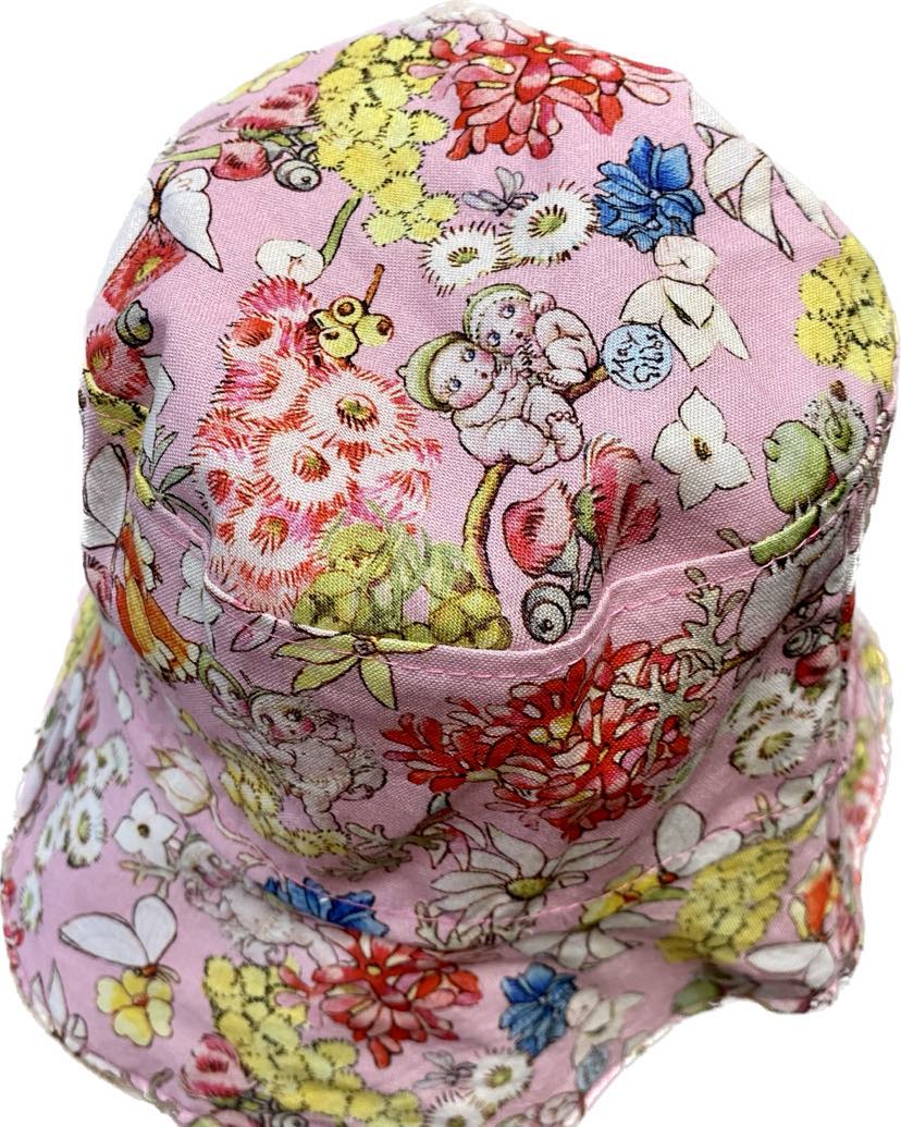 Teacups n Quilts - May Gibbs Fabric Hat - Pink Background - Kids Size XXS