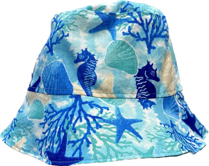 Teacups n Quilts- Reef Fabric Hat- Kids Size Small