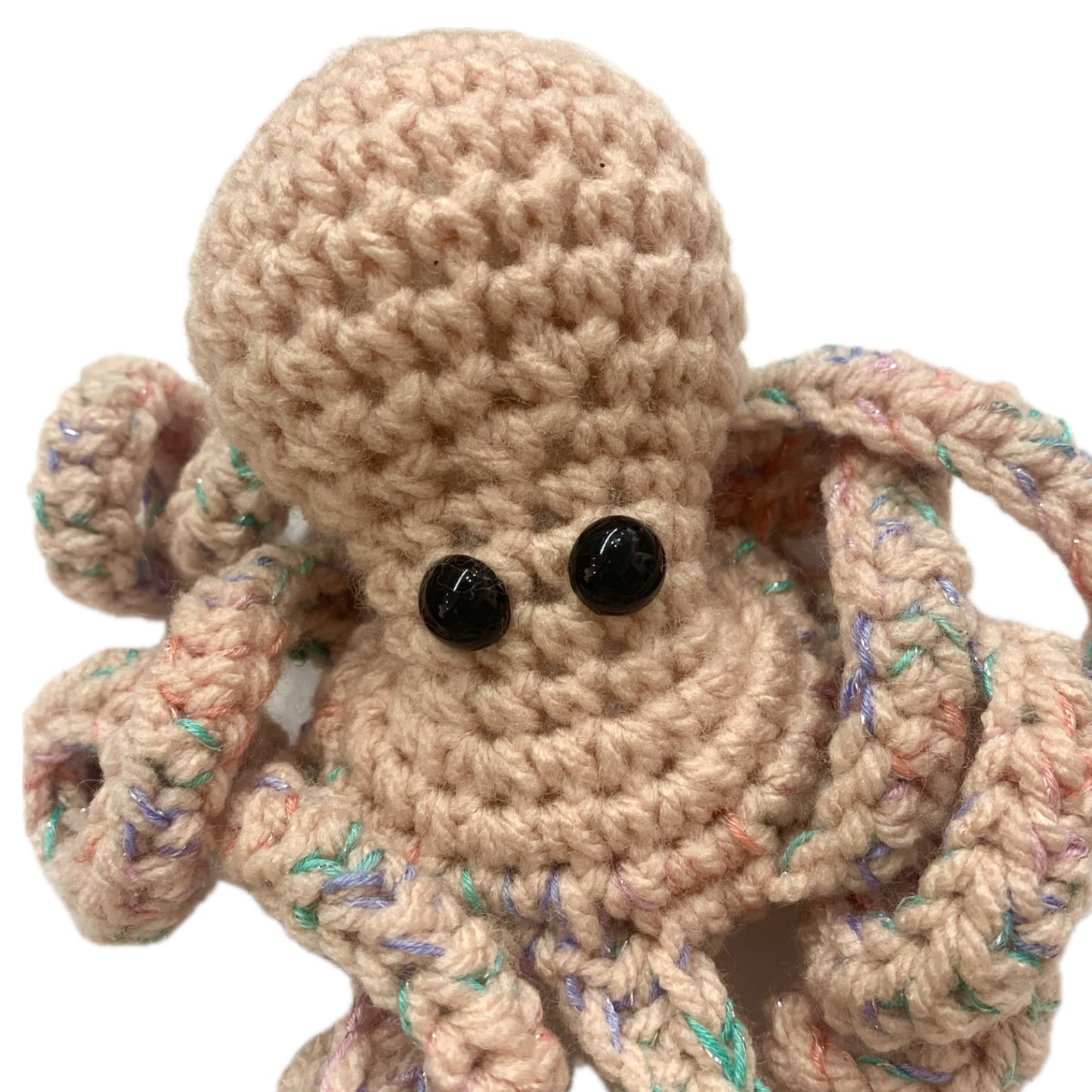 BEAKNITS- CROCHETED OCTOPUS - Dusty Pink with Aqua
