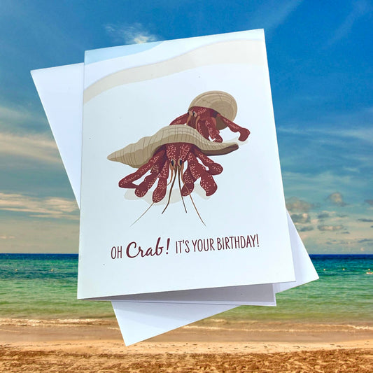 SAILFISH CREATIVE- "Oh Crab!" Strawberry Hermit Crab Birthday Card
