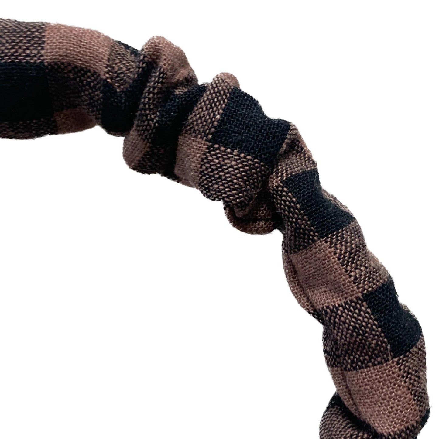 MAKIN WHOOPEE - SMALL SCRUNCHIE HEADBANDS- Black & Brown Gingham