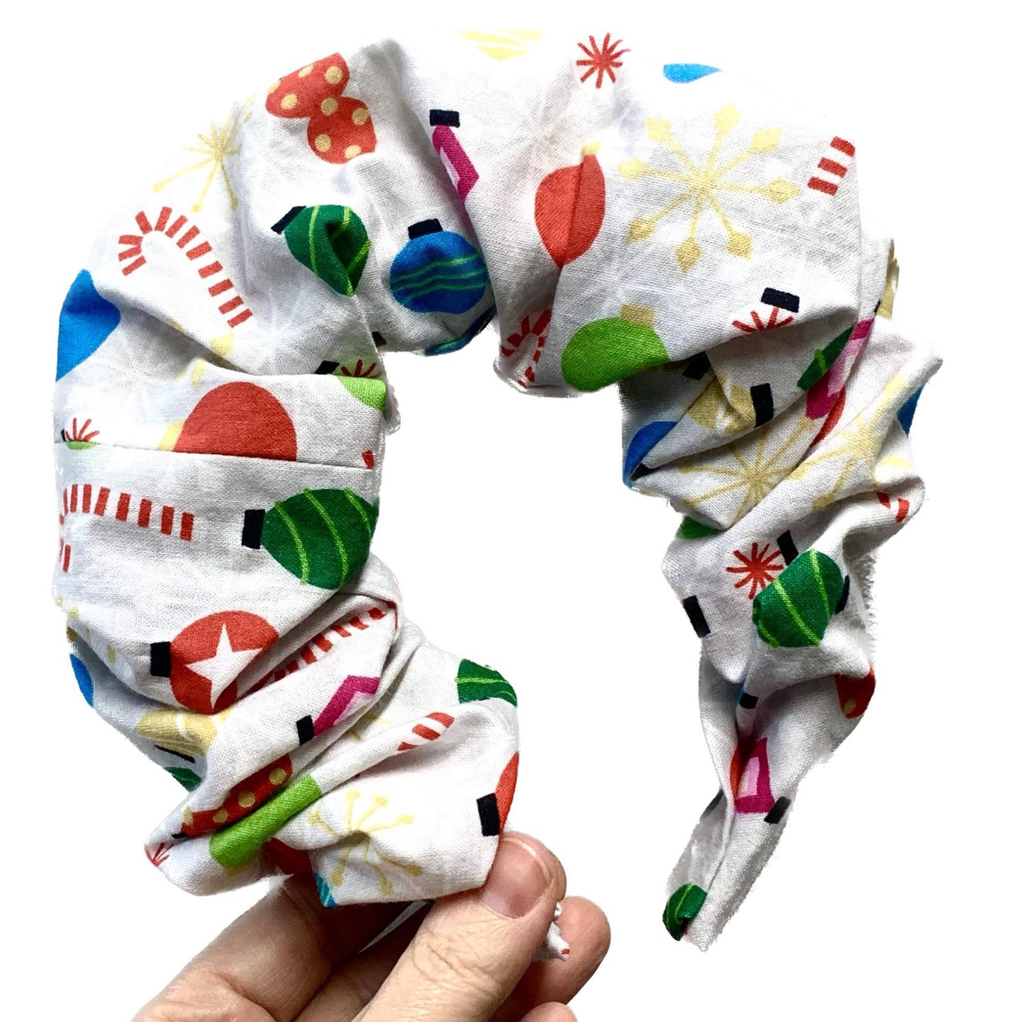 MAKIN WHOOPEE - BIG SCRUNCHIE CHRISTMAS HEADBANDS- Retro Baubles