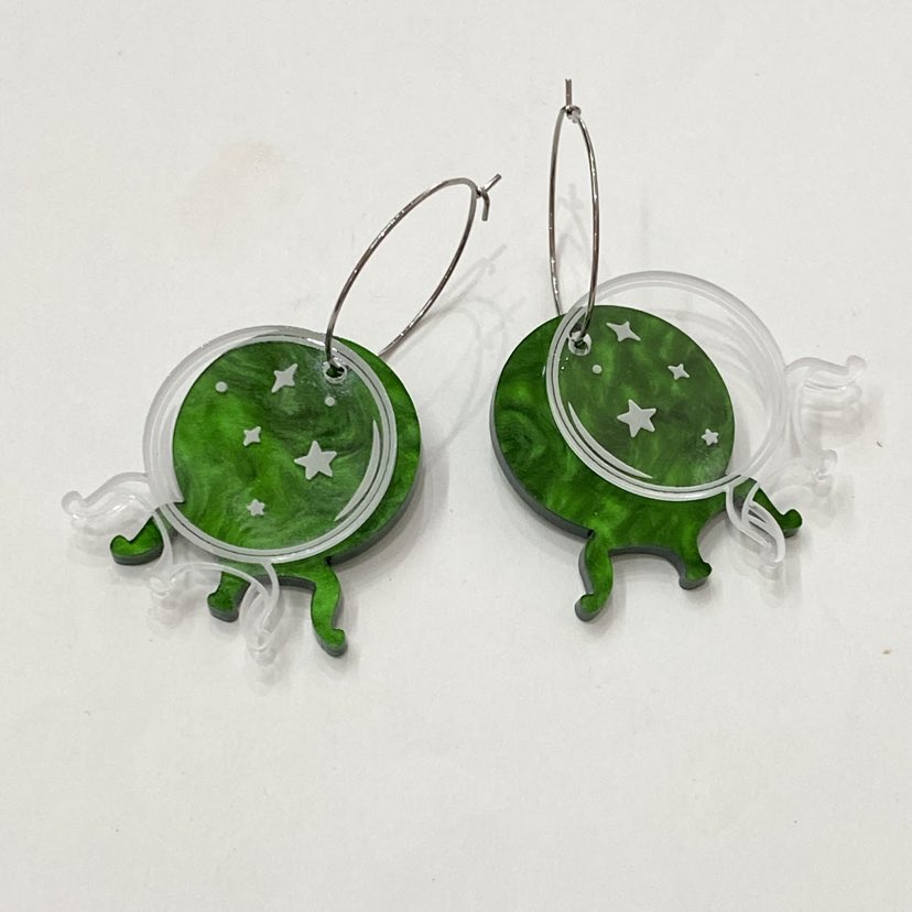 MAKIN' WHOOPEE - "Crystal Ball" Spooky Stackers Halloween Hoop Earrings