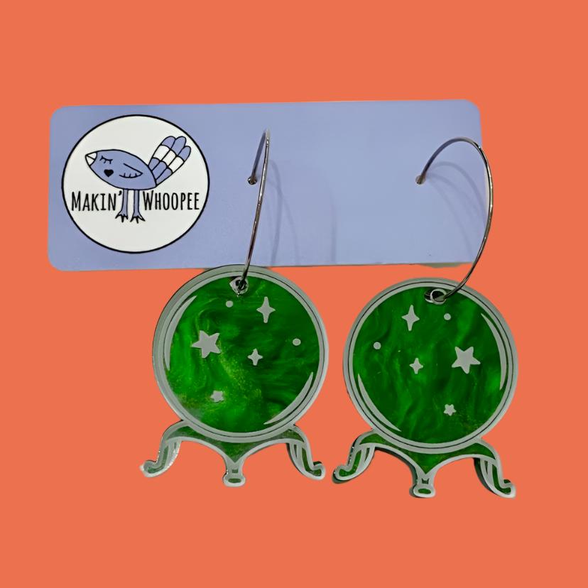 MAKIN' WHOOPEE - "Crystal Ball" Spooky Stackers Halloween Hoop Earrings