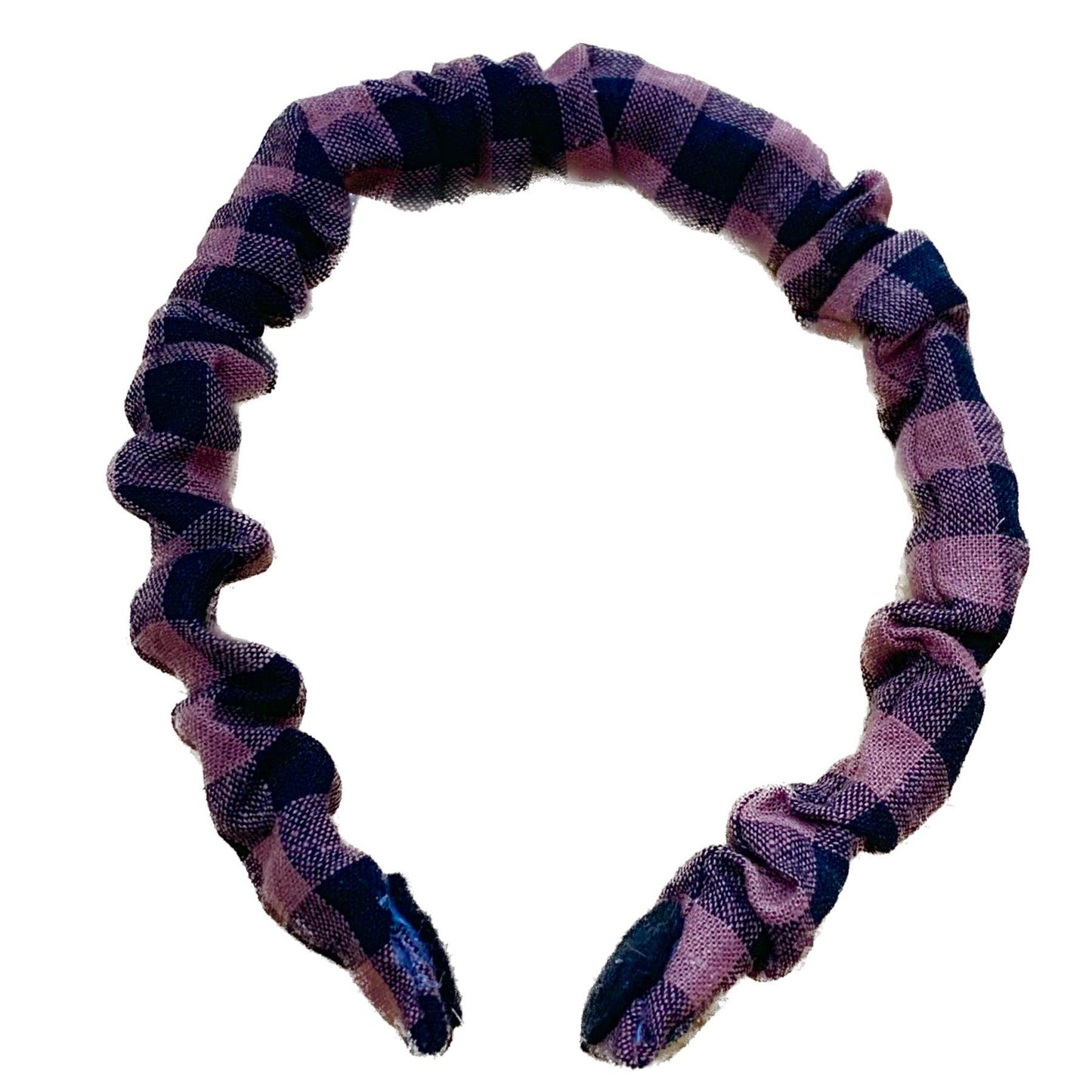 MAKIN WHOOPEE - SMALL SCRUNCHIE HEADBANDS- Black & Brown Gingham