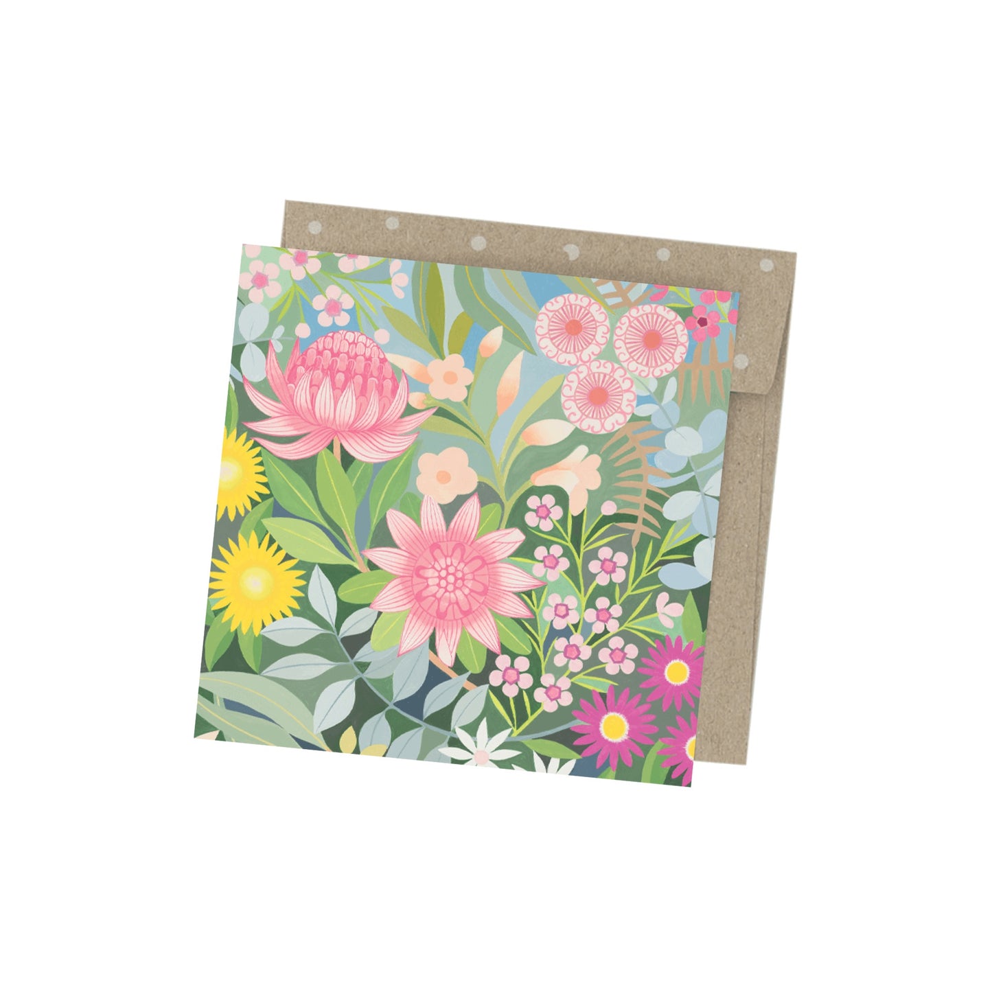 EARTH GREETINGS- Bush Bouquet- Mini Blank Greeting Card