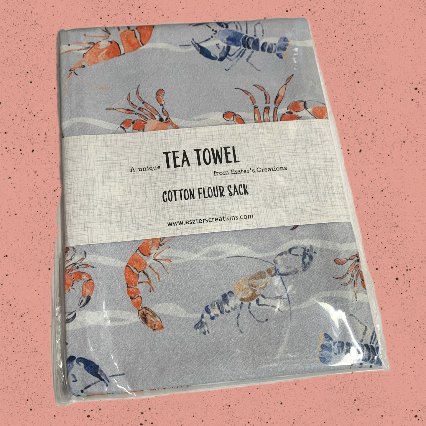 ESZTER'S CREATIONS - "Crustaceans"- Tea Towel