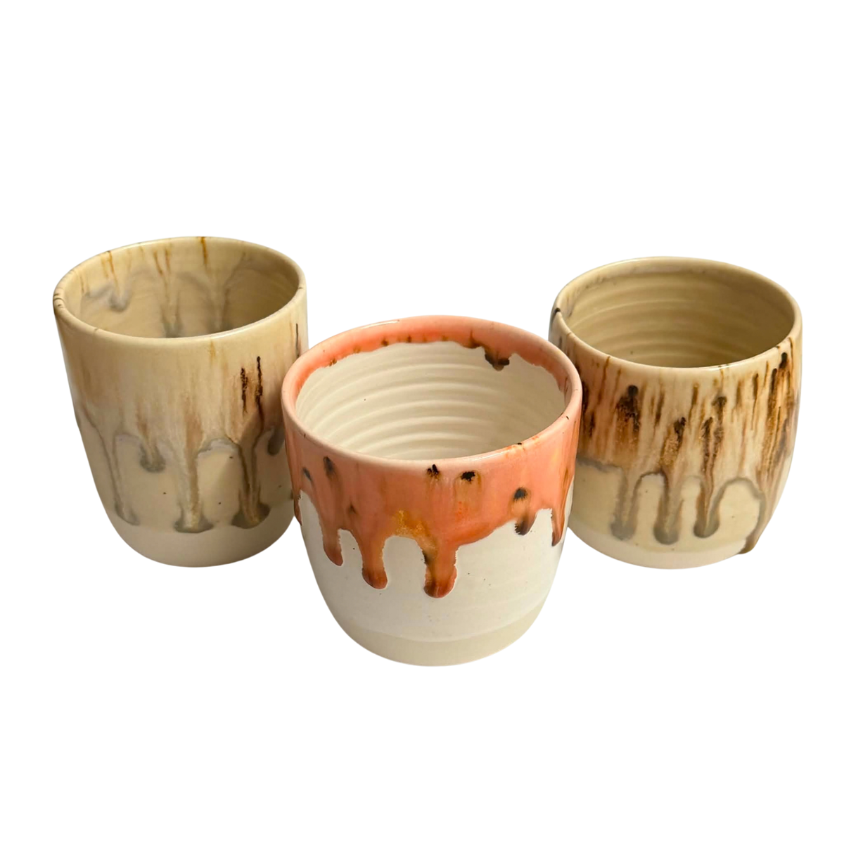 POTTERESS BY ALICIA - Latte Cup White Clay Brown Drizzle #1