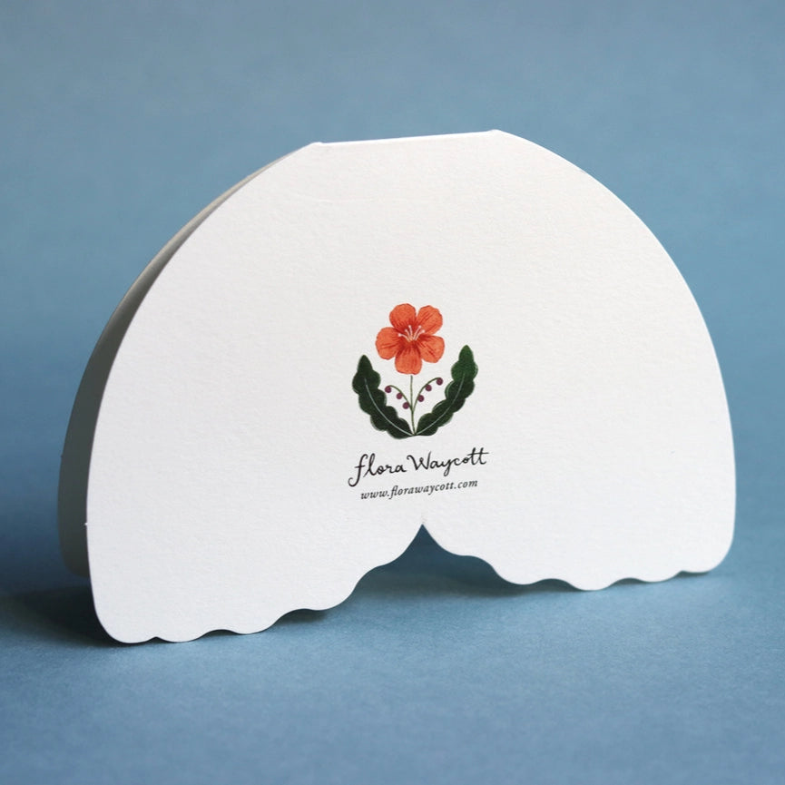 FLORA WAYCOTT - "Peach Moth" Shaped Greeting Card