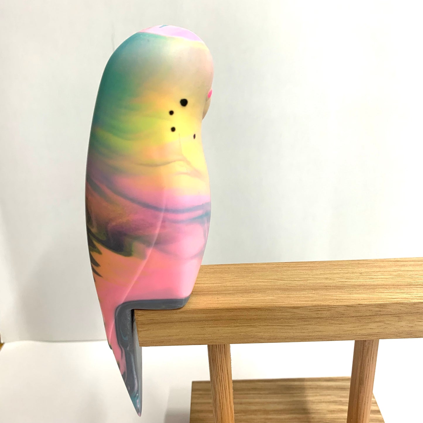 PETE CROMER - RESIN BUDGERIGAR #2 - Bubblegum Swirl