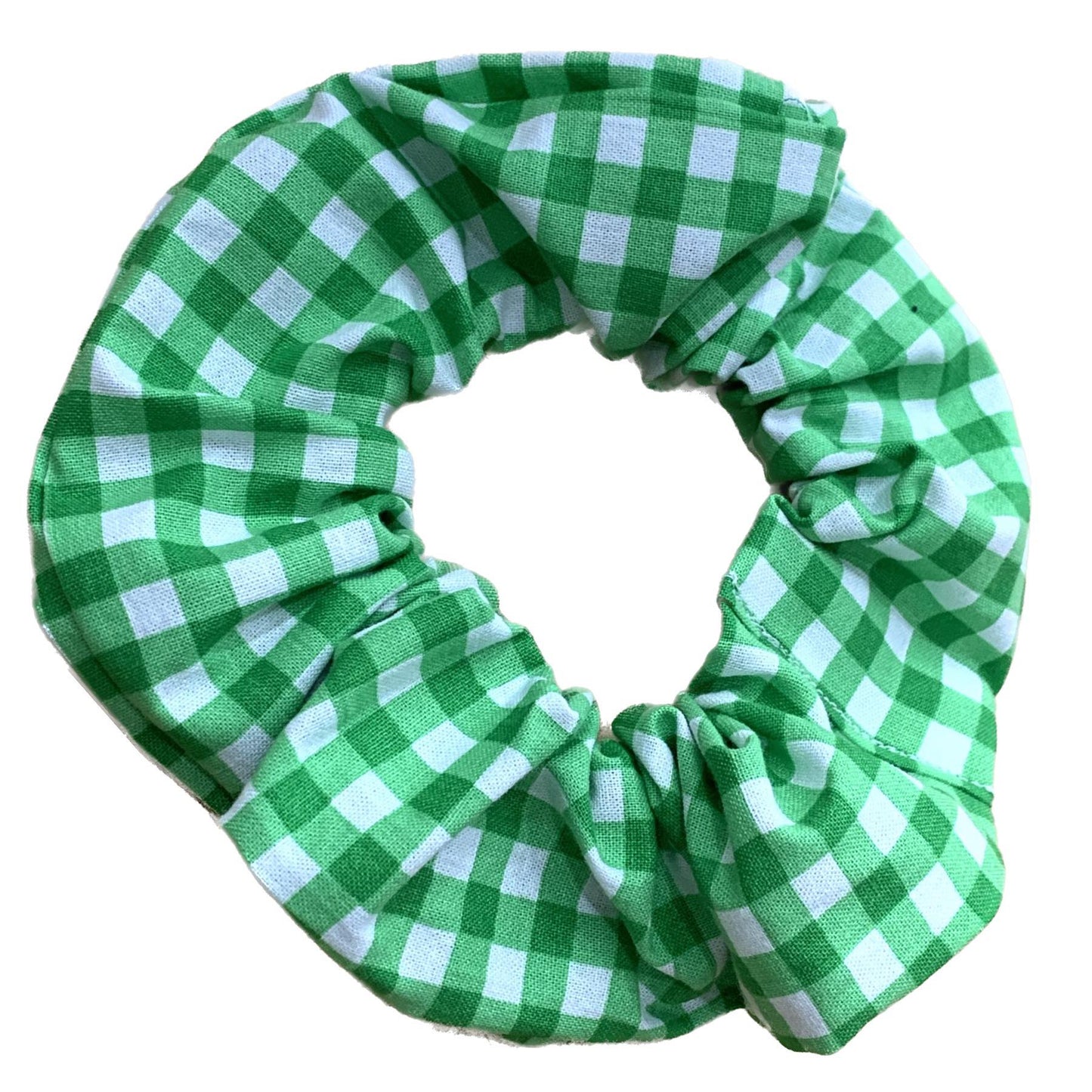 MAKIN' WHOOPEE - JUMBO "Green Gingham" SCRUNCHIES