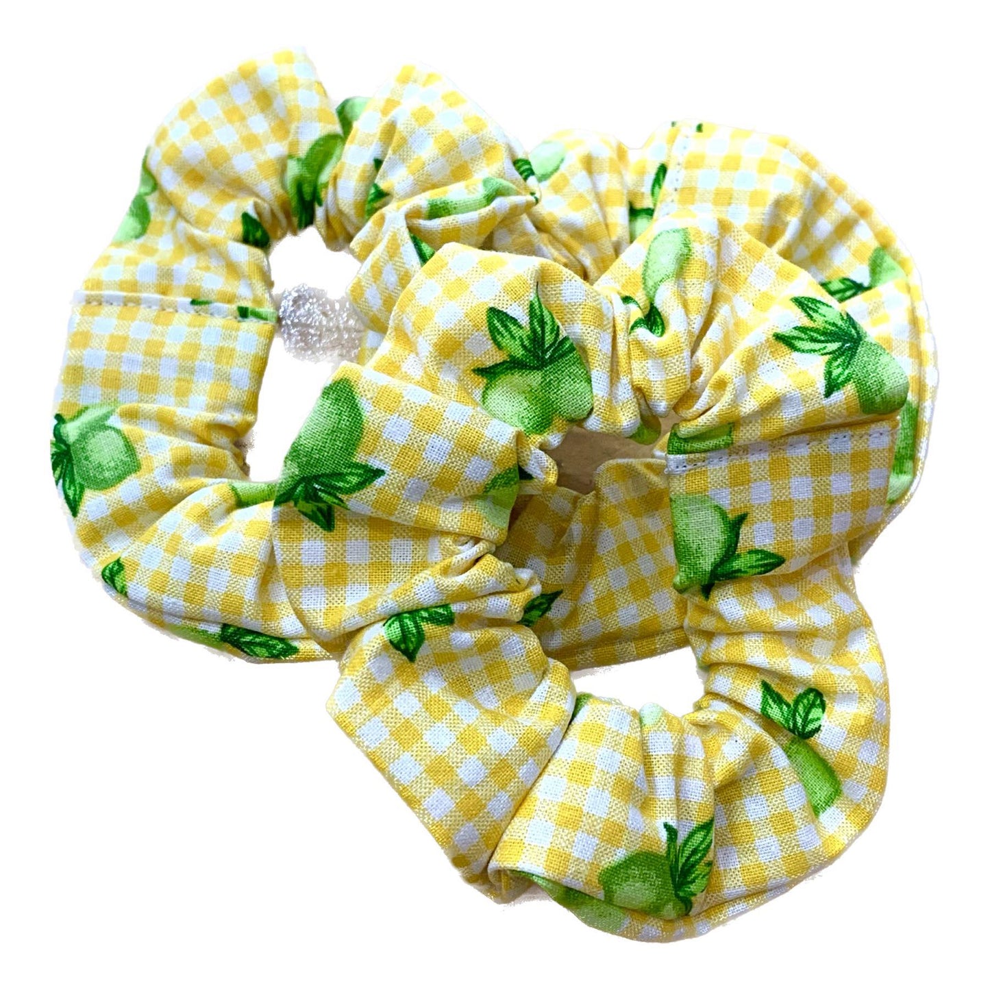 MAKIN' WHOOPEE - "Gingham & Limes" REGULAR SCRUNCHIES