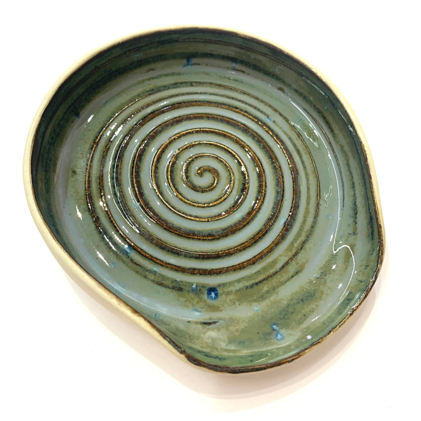 POTTERESS BY ALICIA - Spoon Rest - Blue/Green Swirl