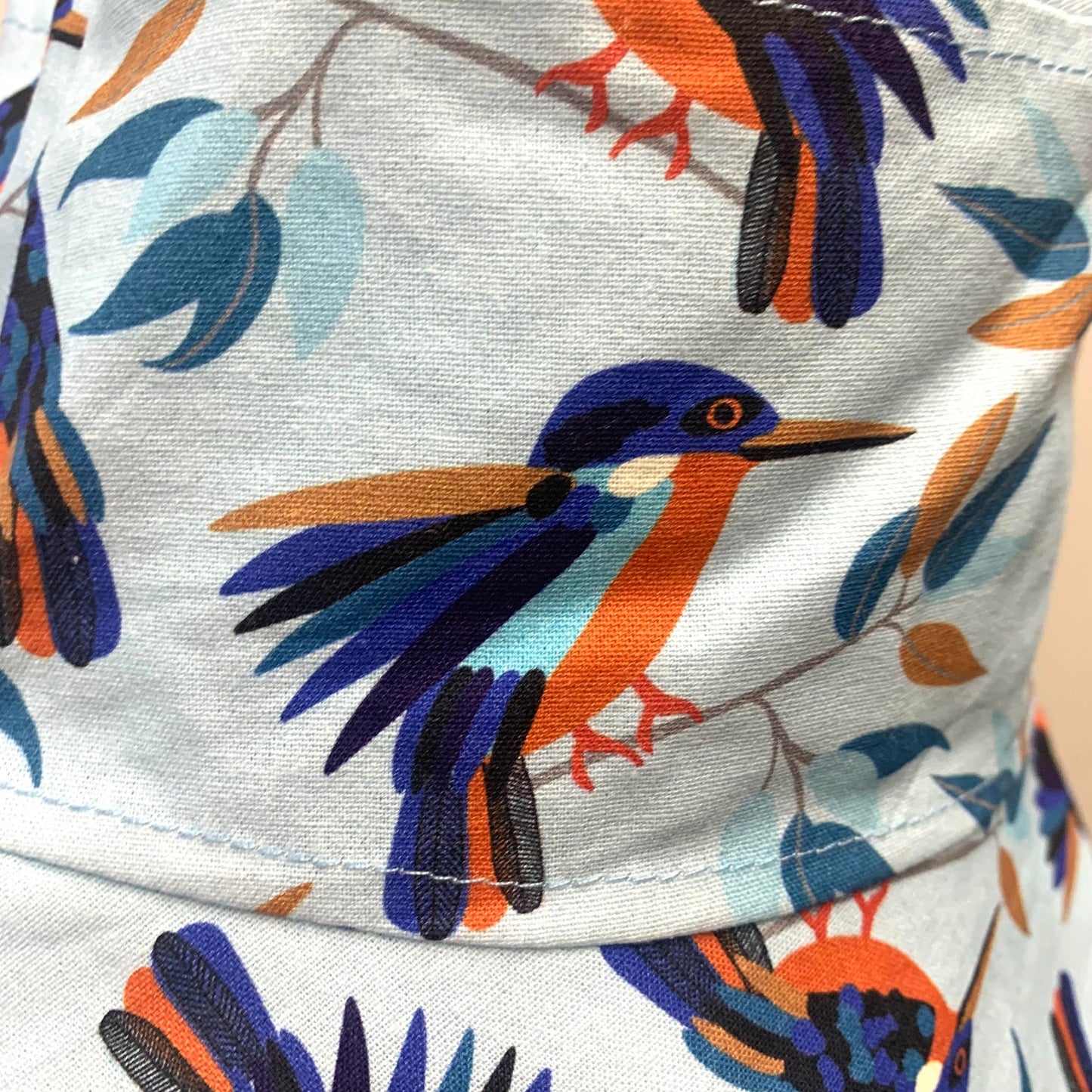 Teacups n Quilts- Kingfisher Fabric Hat- Adult Size