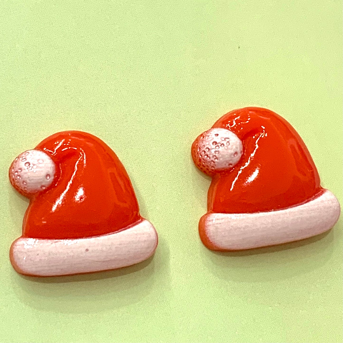 MAKIN' WHOOPEE - "Retro Santa Hats" STATEMENT CHRISTMAS BUTTON STUDS