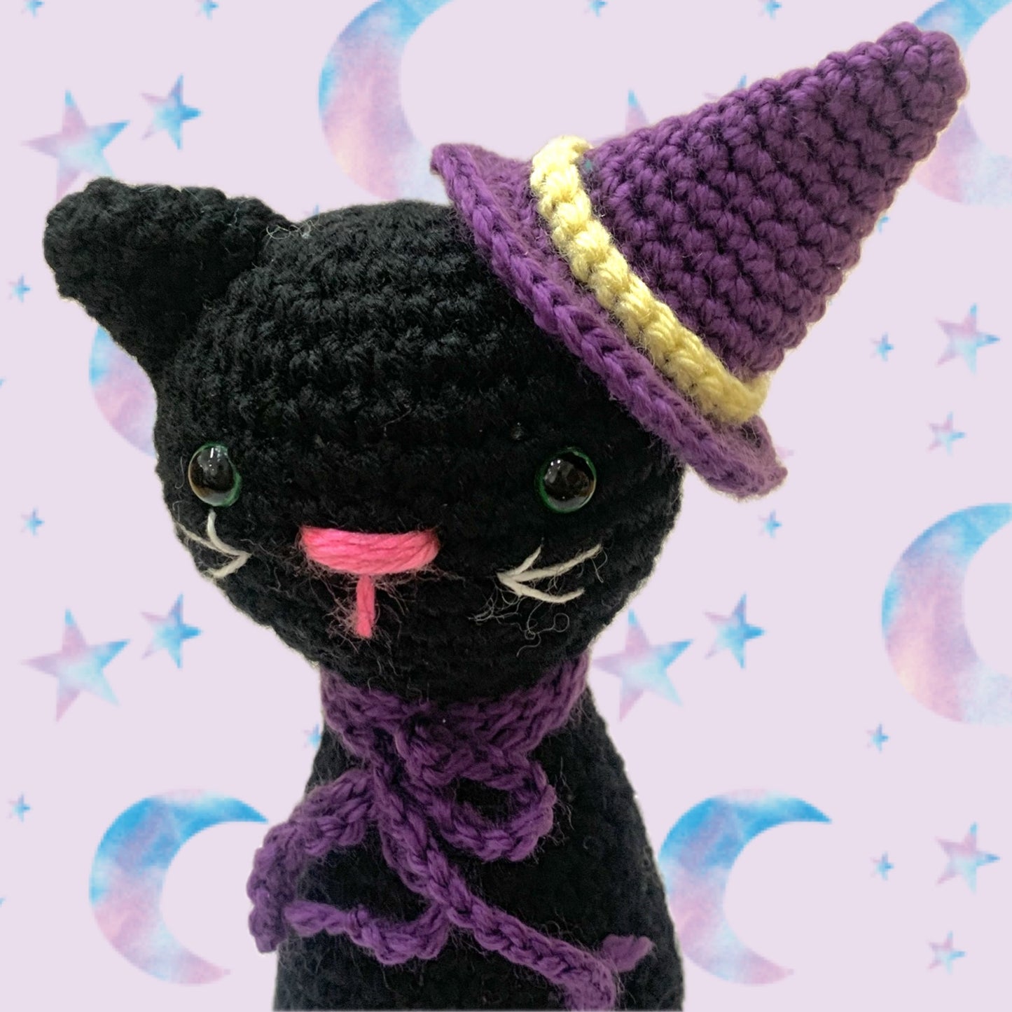 BEAKNITS- CROCHETED HALLOWEEN WITCHY BLACK CAT