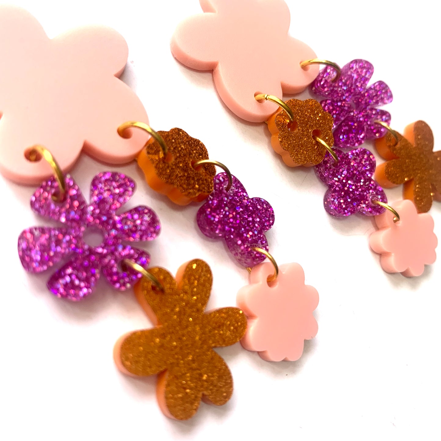 THIS BIRD HAS FLOWN - “Bold Blooms” STATEMENT MULTI PIECE EARRINGS