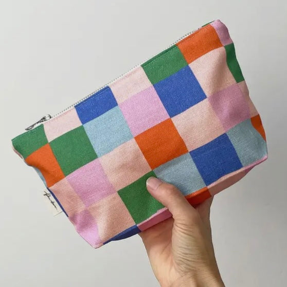 FABRIC DRAWER- Handmade Make-Up, Travel, Clutch Zip Purse - Picnic