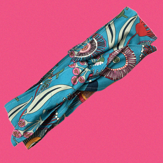 OH SEW ROSY: WIRE HEADBAND - Turquoise Natives (Jocelyn Proust Fabric)