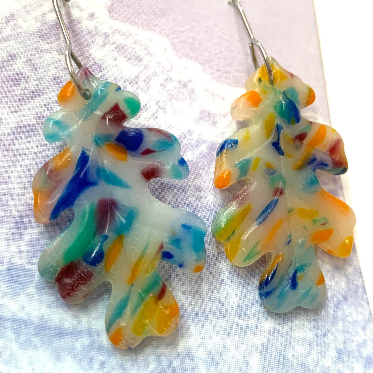 Sailvie Creations - Rainbow Leaf Hook Dangle Earrings