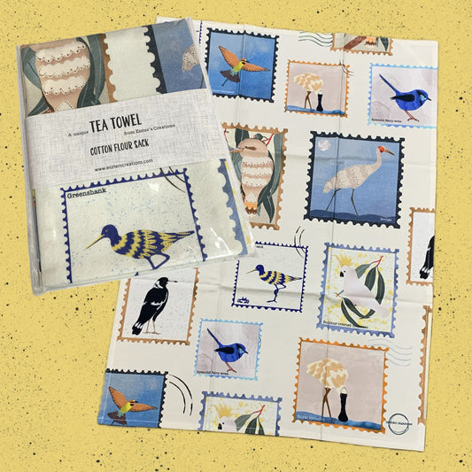 ESZTER'S CREATIONS - "Australian Birds"- Tea Towel