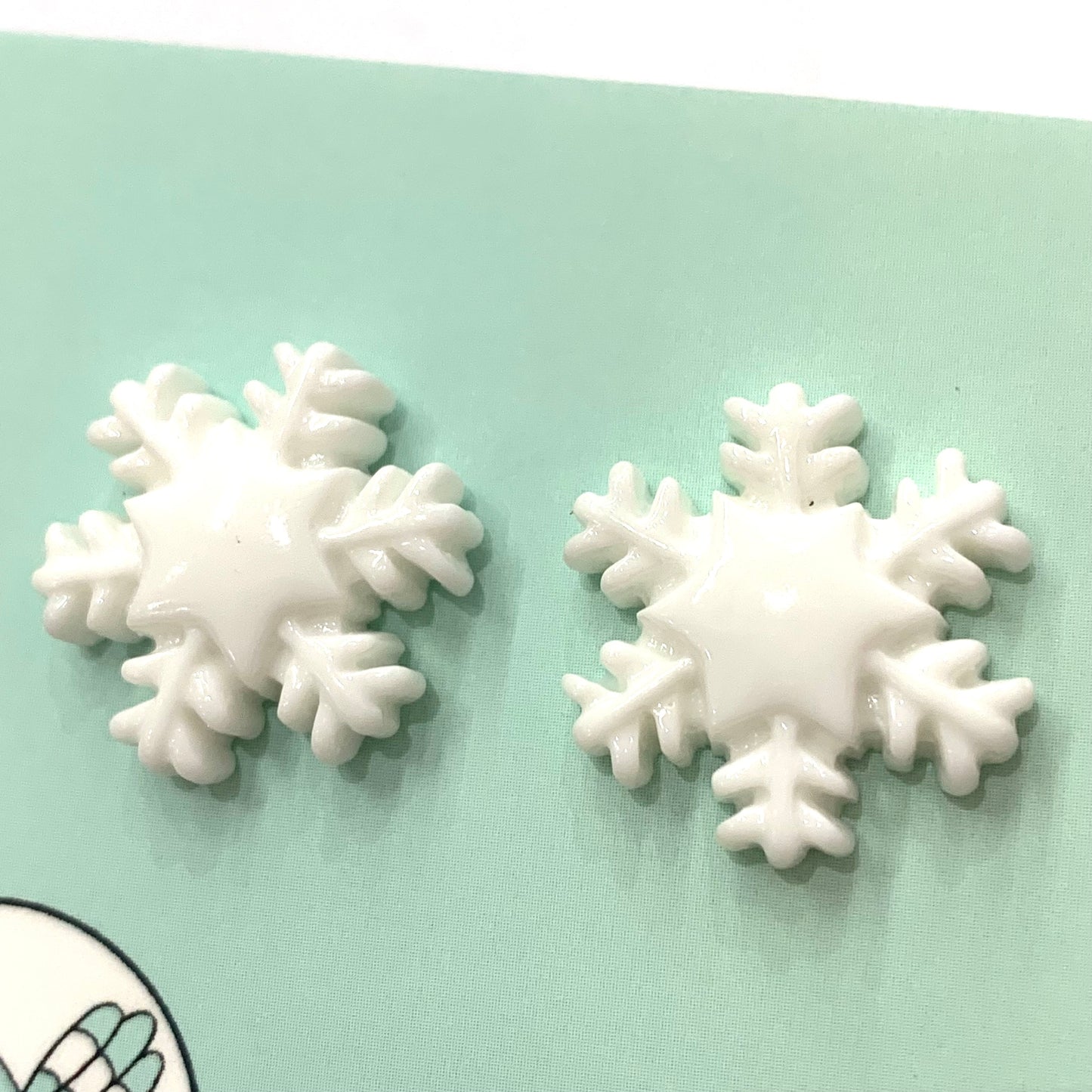 MAKIN' WHOOPEE - "Retro Snowflake" STATEMENT CHRISTMAS BUTTON STUDS