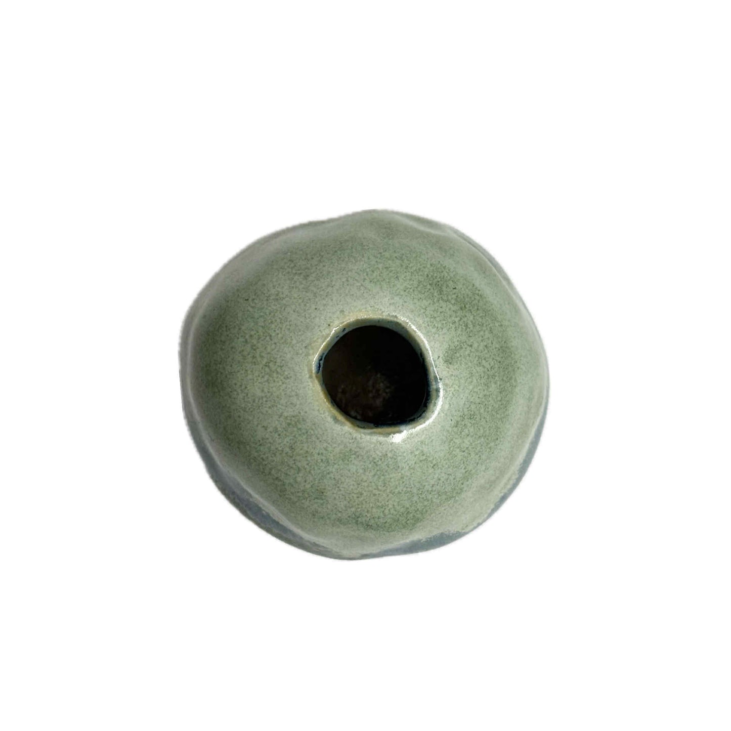 INSPIRED BY NATURE - Blue Mountains and Eucalypt Round Vase – Soft Green with Indigo Fade