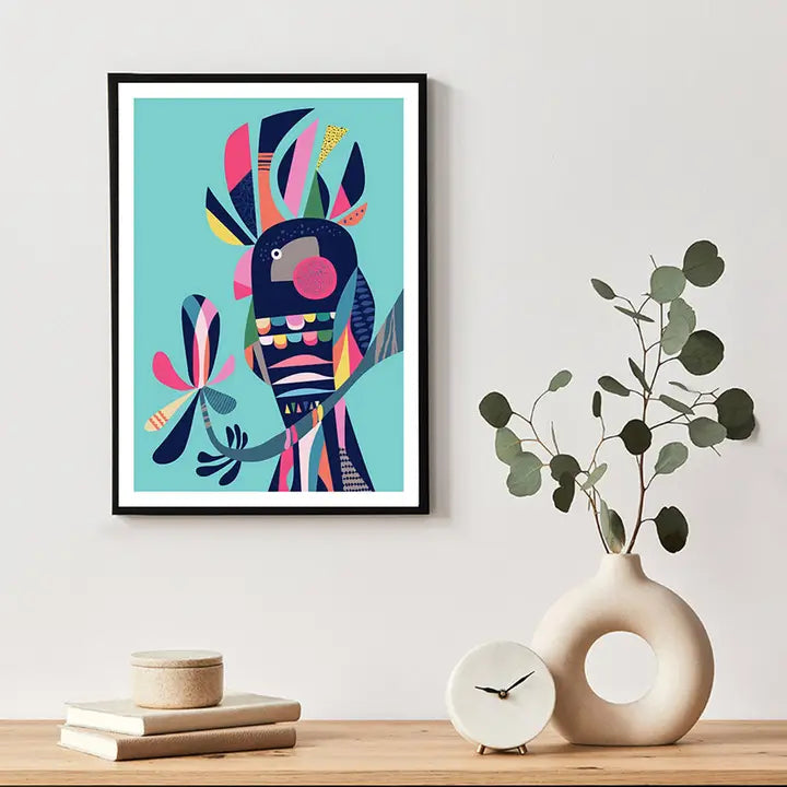 3 BIRDIES STUDIO- "Black Cockatoo" A4 Art Print
