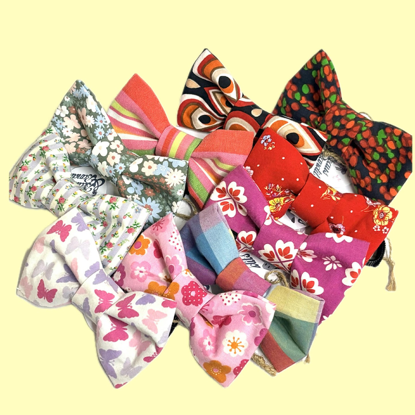 BEAUS AND BANDITS - DOGGY BOW TIE - STRIPES - MEDIUM