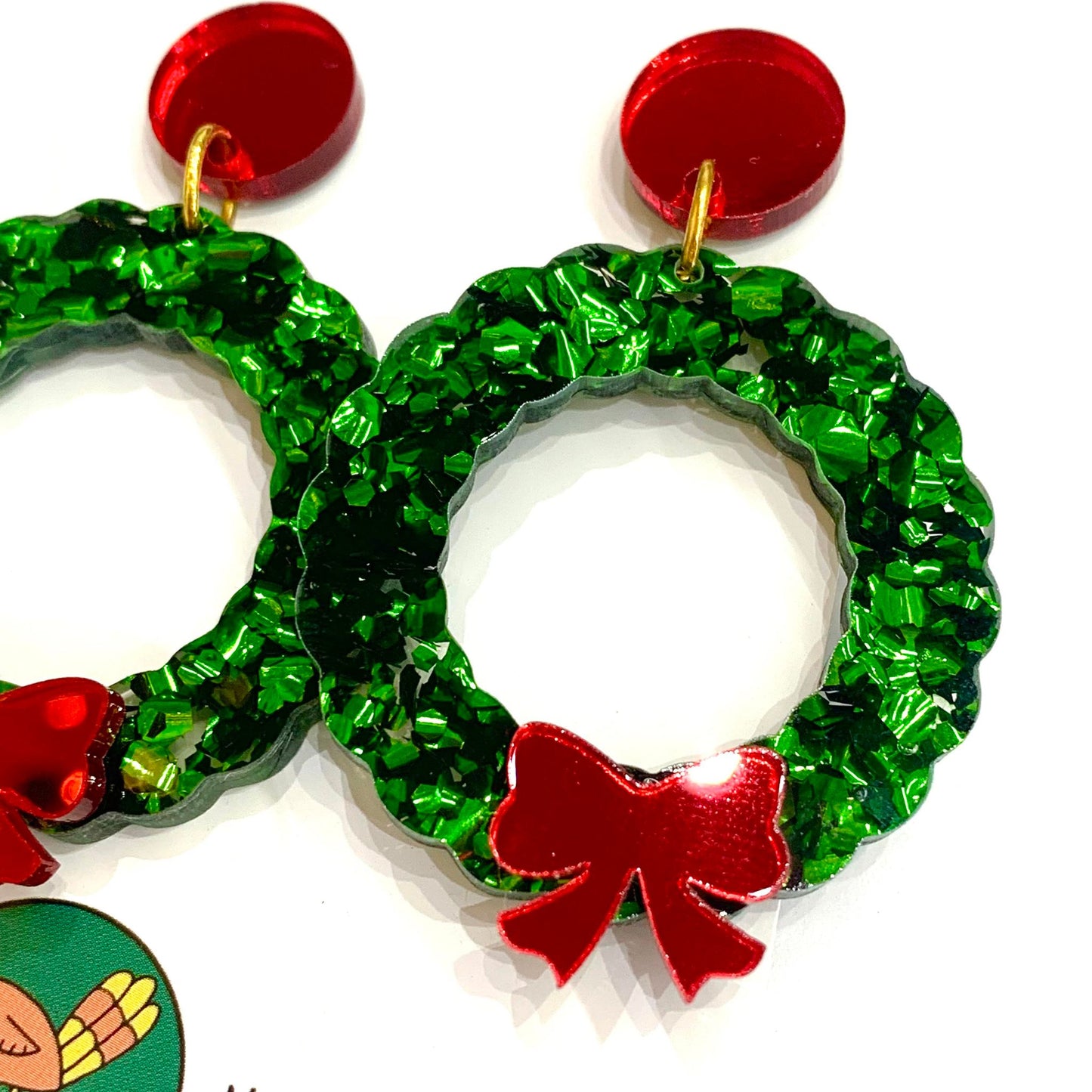 MAKIN' WHOOPEE - “Christmas Wreath” STUD DANGLES