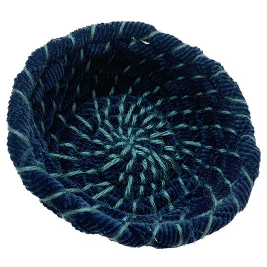 SCRAPPY BOWLS- RECYCLED FABRIC BOWLS- LARGE BLUE CORDUROY