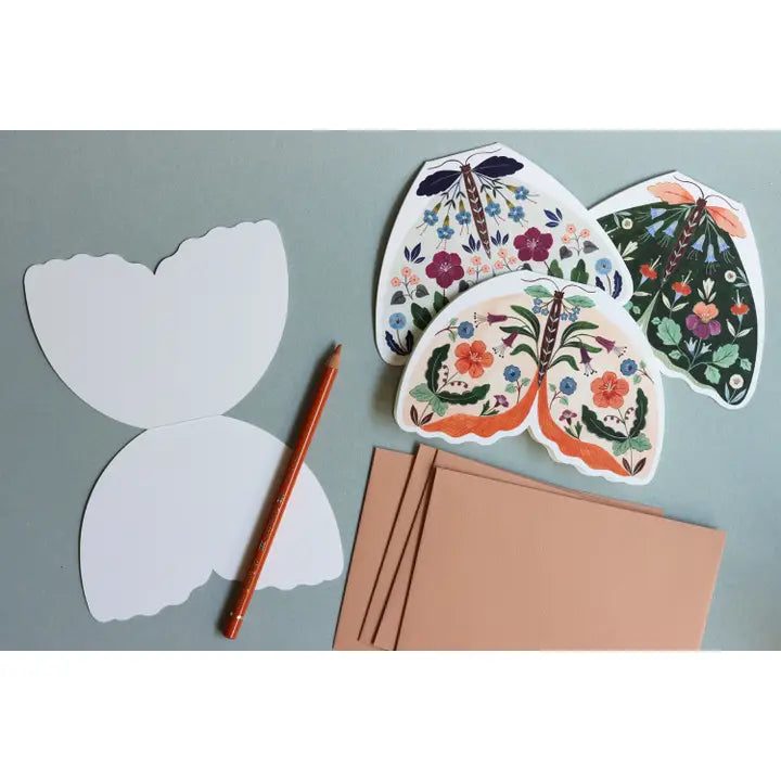 FLORA WAYCOTT - "Brown Moth" Shaped Greeting Card