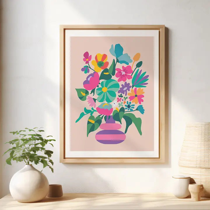 3 BIRDIES STUDIO- "Floral Vase" A5 Art Print