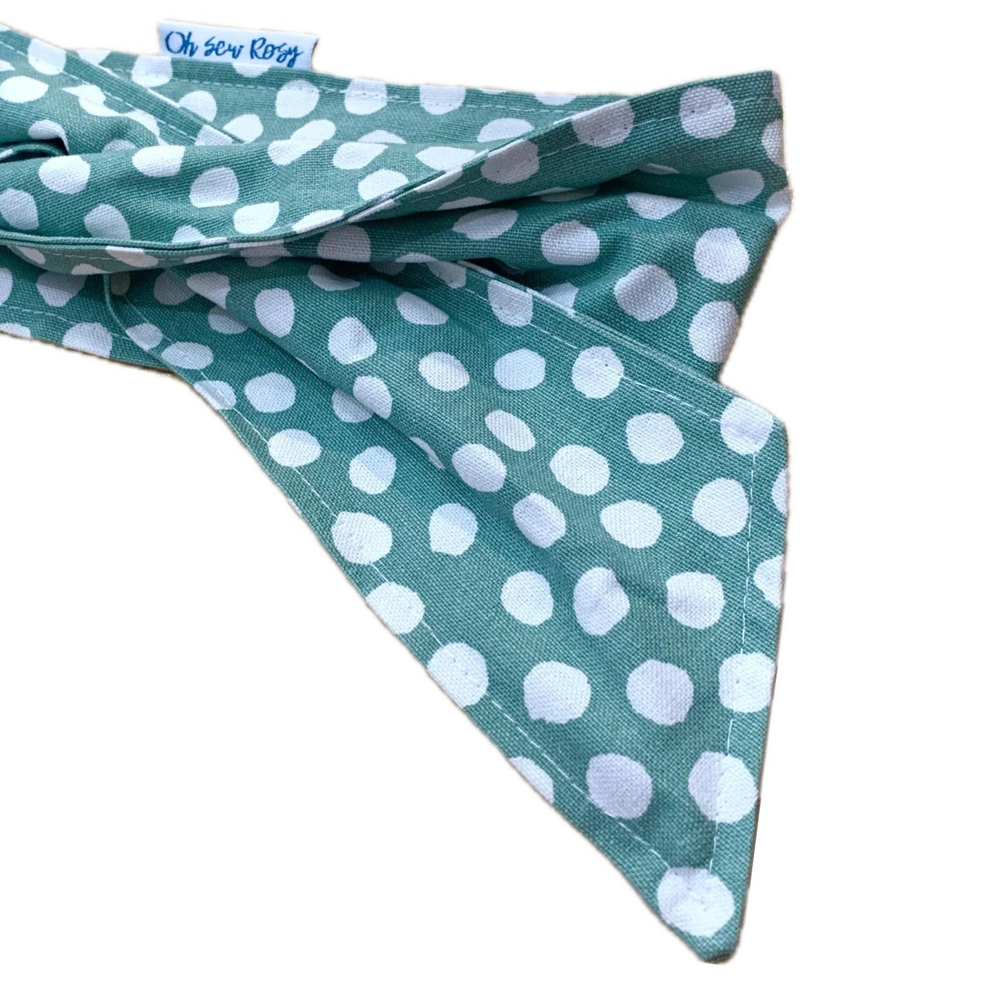 OH SEW ROSY: REDUCED WIRE HEADBAND - Mint Green Spotty