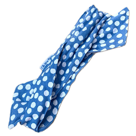 OH SEW ROSY: REDUCED WIRE HEADBAND - Powder Blue Spotty