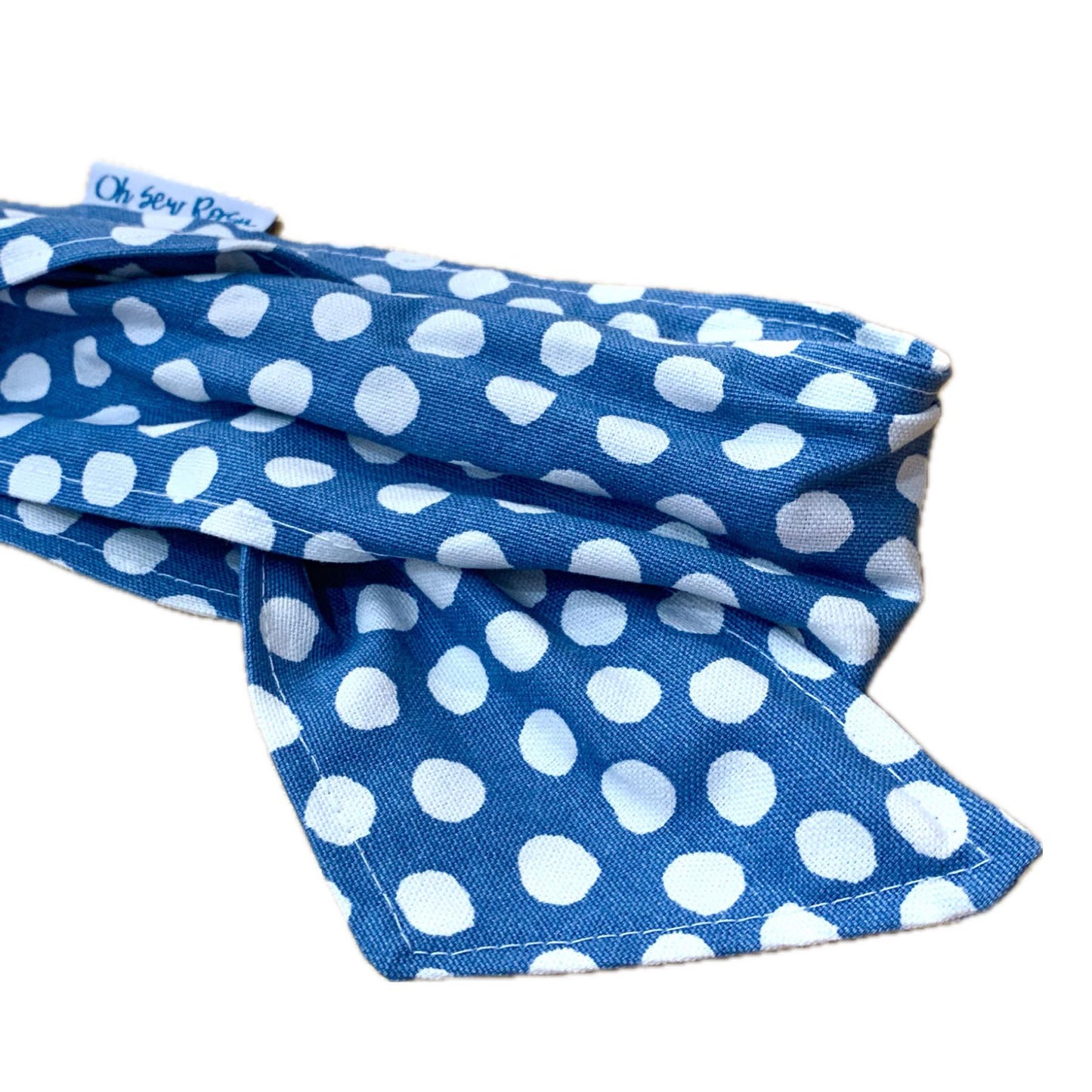 OH SEW ROSY: REDUCED WIRE HEADBAND - Powder Blue Spotty