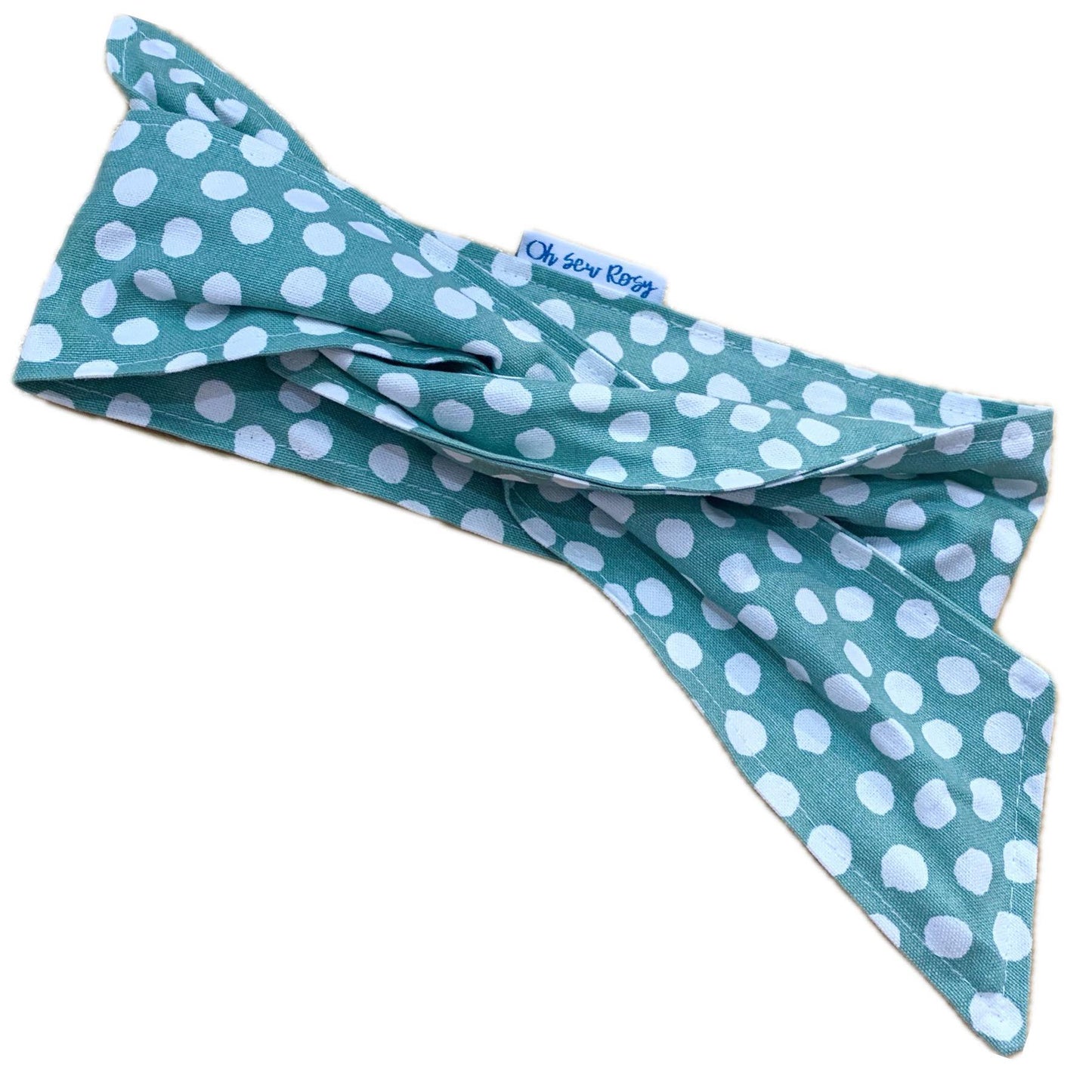 OH SEW ROSY: REDUCED WIRE HEADBAND - Mint Green Spotty