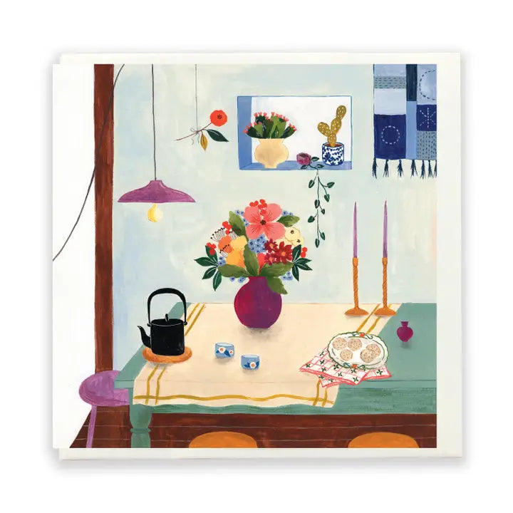 FLORA WAYCOTT - "Dining Table" Square Greeting Card